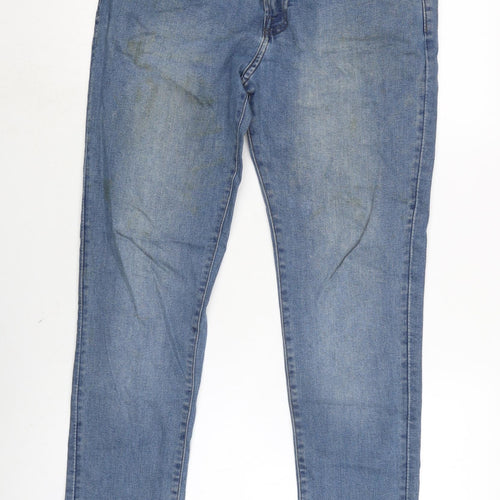 H&M Mens Blue Cotton Blend Straight Jeans Size 30 in L29 in Regular Zip