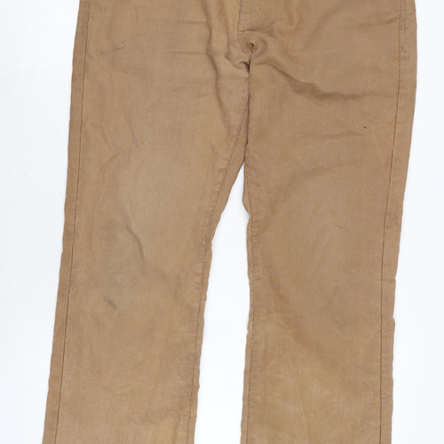 6th Sense Womens Brown Cotton Straight Jeans Size 34 in L28 in Regular Zip