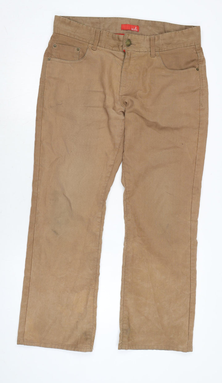 6th Sense Womens Brown Cotton Straight Jeans Size 34 in L28 in Regular Zip