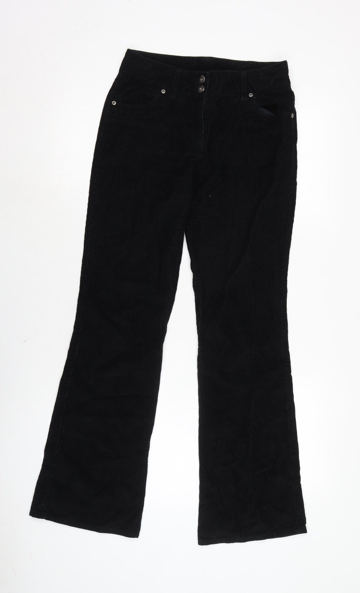 Dorothy Perkins Womens Black Cotton Trousers Size 6 L29 in Regular Zip