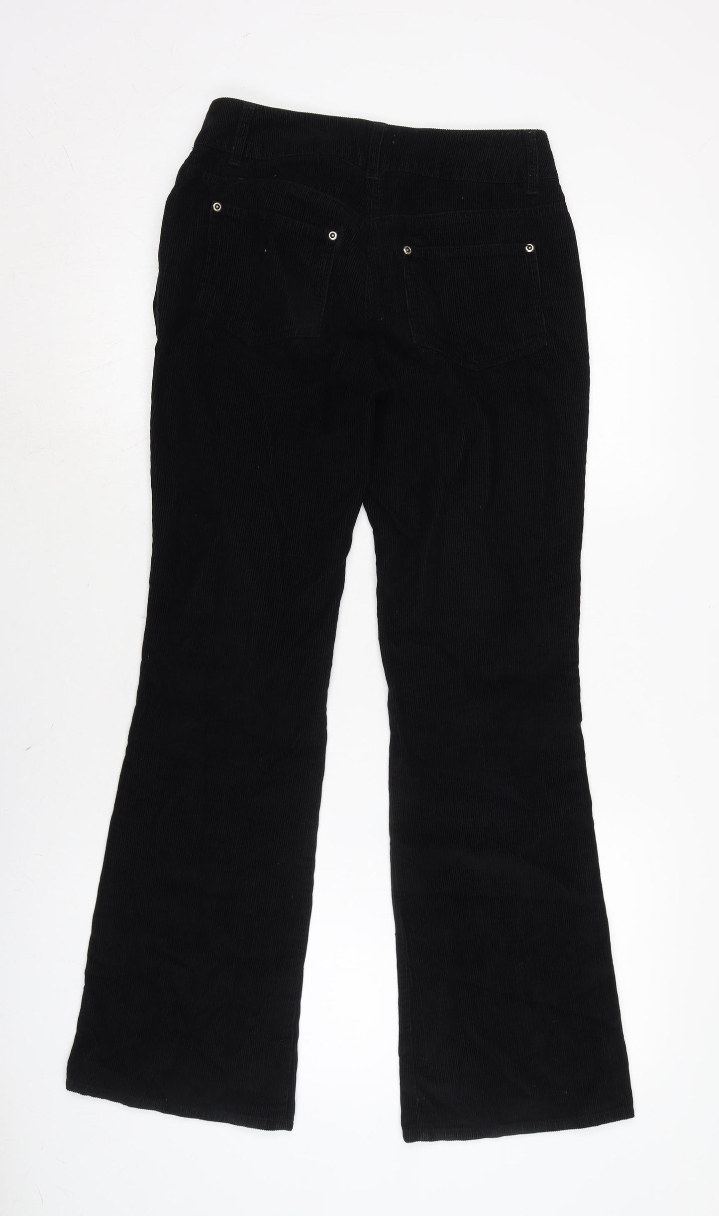 Dorothy Perkins Womens Black Cotton Trousers Size 6 L29 in Regular Zip