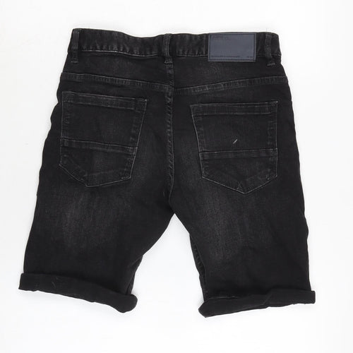 Denim & Co. Mens Black Cotton Bermuda Shorts Size 28 in L10 in Regular Button
