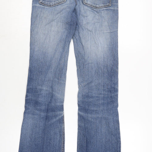 La Redoute Womens Blue Cotton Blend Bootcut Jeans Size 22 L29.5 in Regular Zip