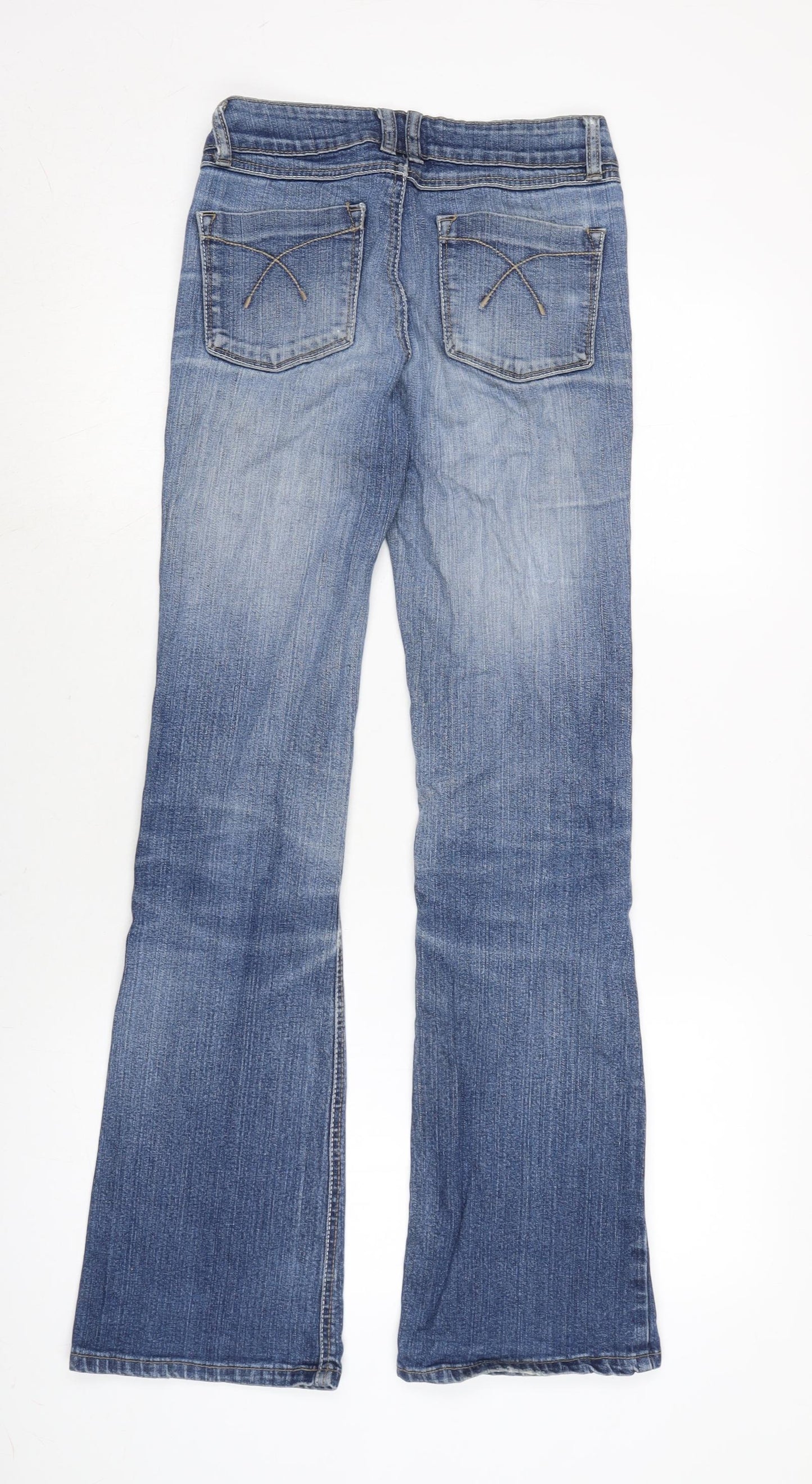 La Redoute Womens Blue Cotton Blend Bootcut Jeans Size 22 L29.5 in Regular Zip