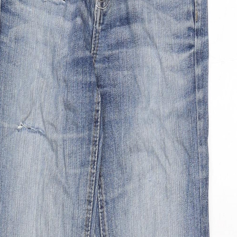 La Redoute Womens Blue Cotton Blend Bootcut Jeans Size 22 L29.5 in Regular Zip