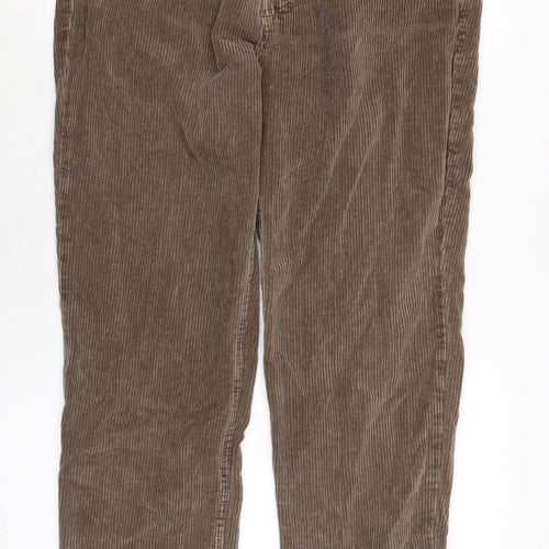 Urban Outfitters Mens Brown Cotton Trousers Size 32 in L32 in Regular Button