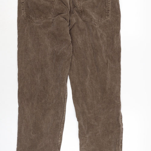 Urban Outfitters Mens Brown Cotton Trousers Size 32 in L32 in Regular Button