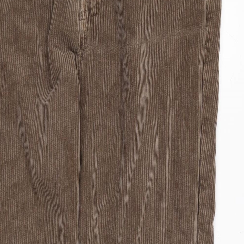 Urban Outfitters Mens Brown Cotton Trousers Size 32 in L32 in Regular Button