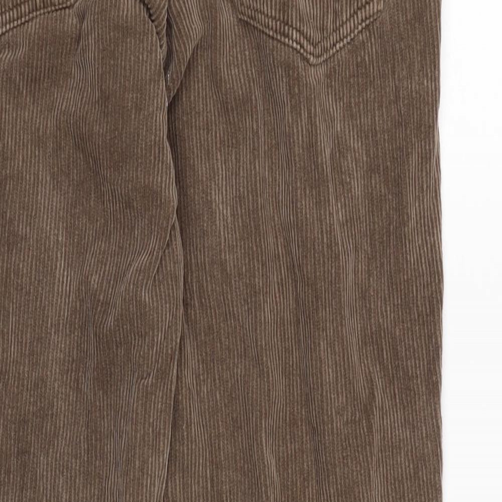 Urban Outfitters Mens Brown Cotton Trousers Size 32 in L32 in Regular Button