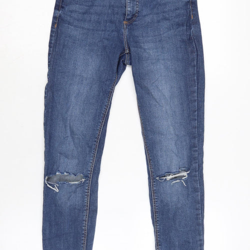 Denim & Co. Womens Blue Cotton Blend Tapered Jeans Size 4 L23.5 in Regular Zip - Waist 20In.