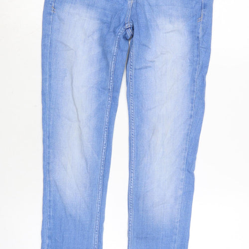 NEXT Womens Blue Cotton Blend Skinny Jeans Size 6 L24 in Regular Zip