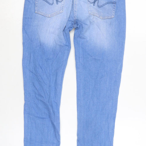 NEXT Womens Blue Cotton Blend Skinny Jeans Size 6 L24 in Regular Zip