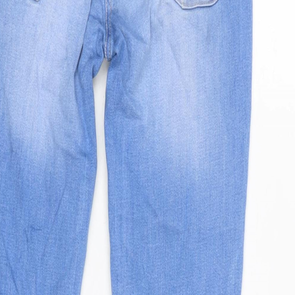 NEXT Womens Blue Cotton Blend Skinny Jeans Size 6 L24 in Regular Zip