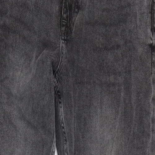 H&M Mens Grey Cotton Blend Straight Jeans Size 34 in L32 in Regular Zip