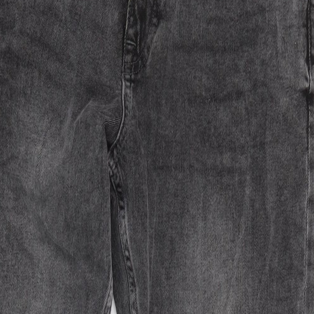 H&M Mens Grey Cotton Blend Straight Jeans Size 34 in L32 in Regular Zip
