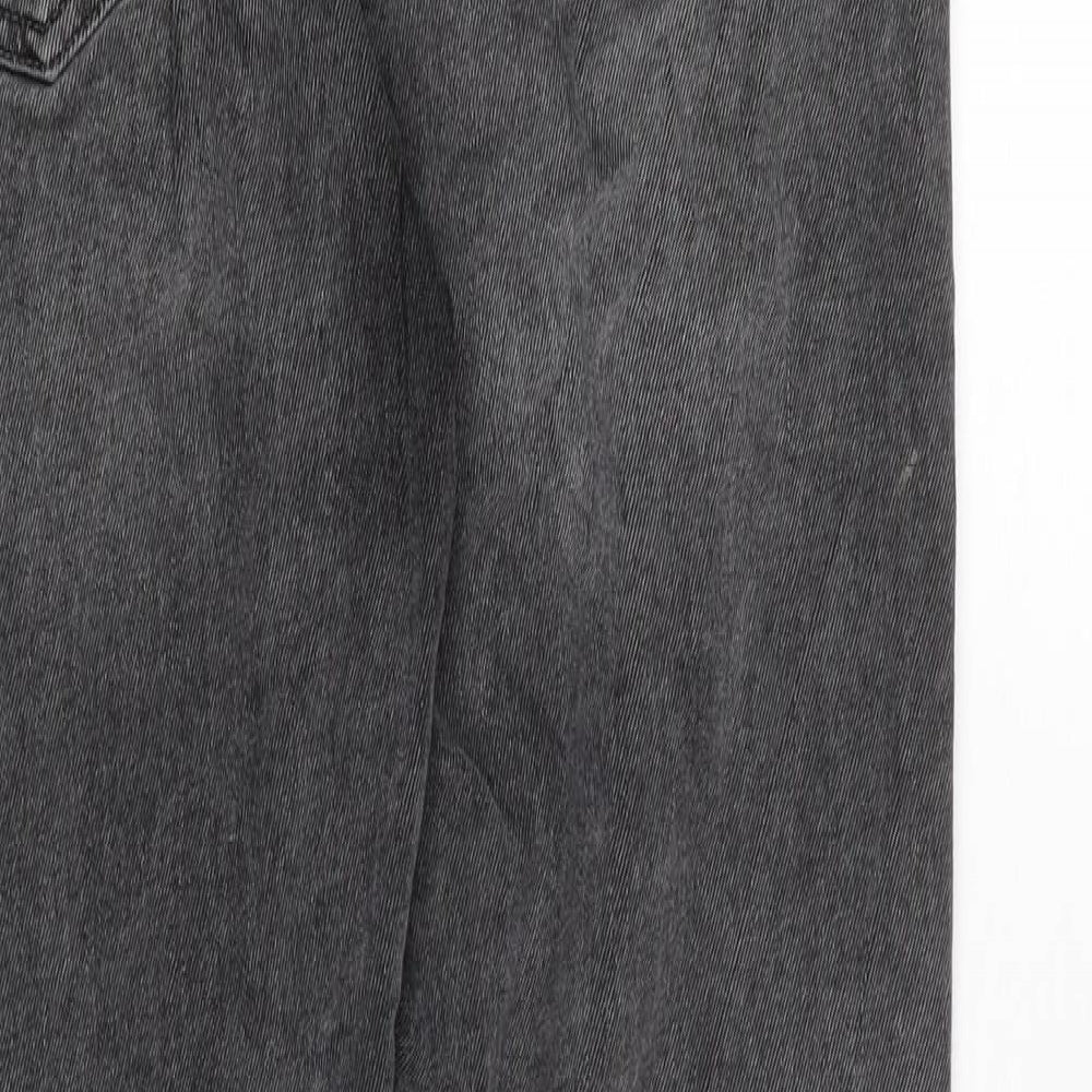 H&M Mens Grey Cotton Blend Straight Jeans Size 34 in L32 in Regular Zip