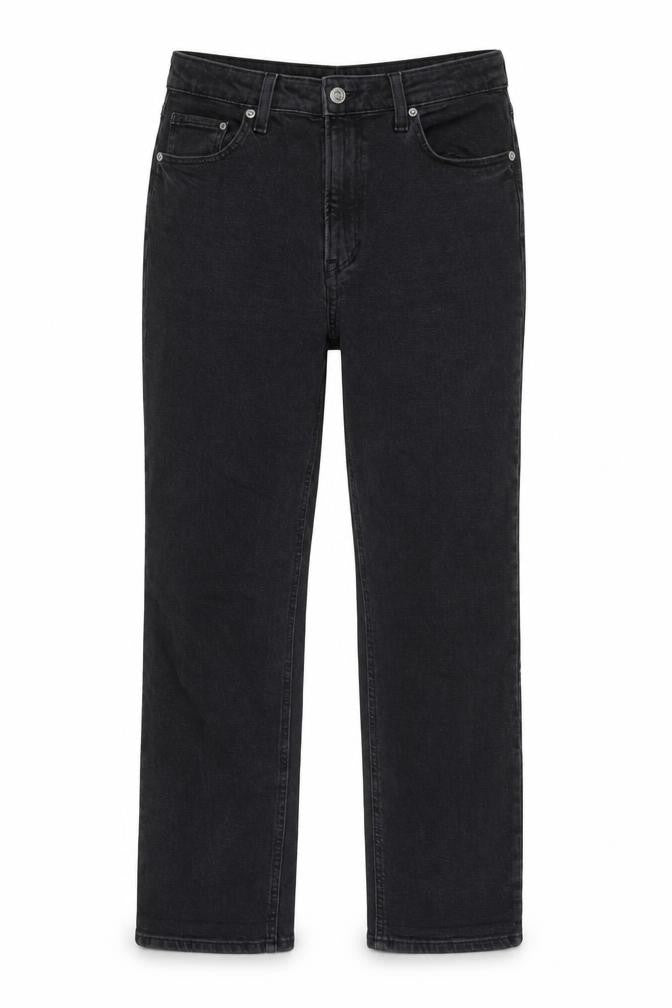 H&M Womens Grey Cotton Blend Straight Jeans Size 12 L24.5 in Regular Zip