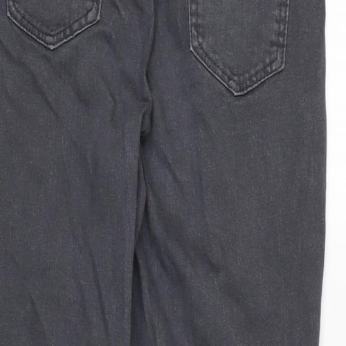 Cotton Traders Womens Grey Cotton Blend Straight Jeans Size 14 L25 in Regular Zip