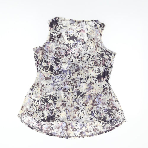 Marks and Spencer Womens Multicoloured Floral Polyamide Basic Blouse Size 16 V-Neck - Size 16-18