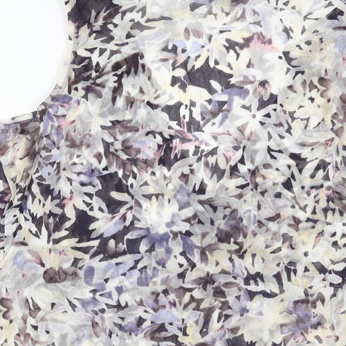 Marks and Spencer Womens Multicoloured Floral Polyamide Basic Blouse Size 16 V-Neck - Size 16-18