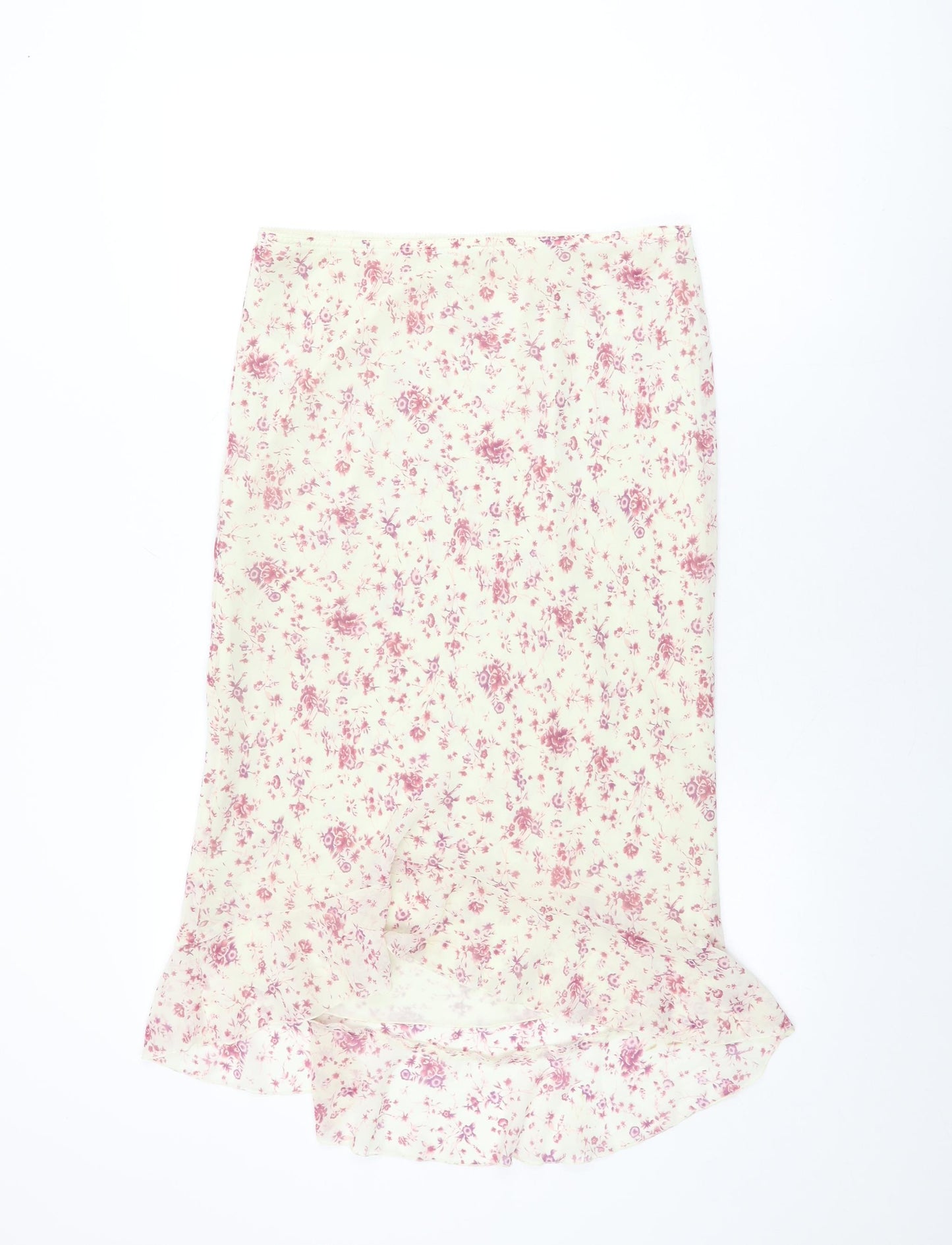 AMARANTO Womens Ivory Floral Polyester Flare Skirt Size 12