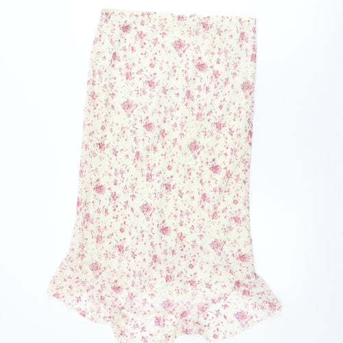 AMARANTO Womens Ivory Floral Polyester Flare Skirt Size 12