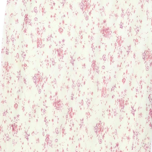 AMARANTO Womens Ivory Floral Polyester Flare Skirt Size 12