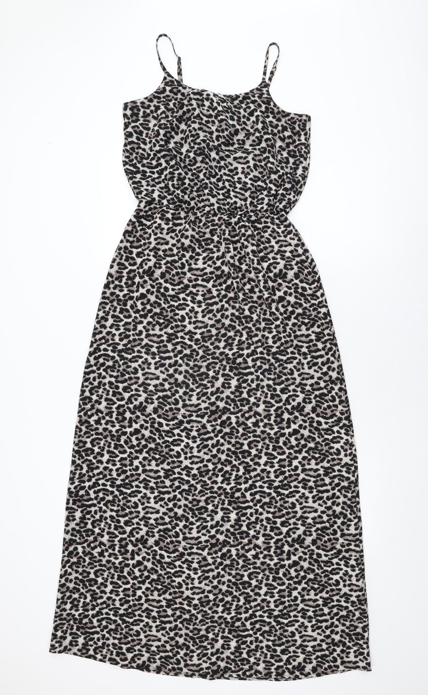 Only Womens Beige Animal Print Polyester Maxi Size 6 Round Neck Pullover