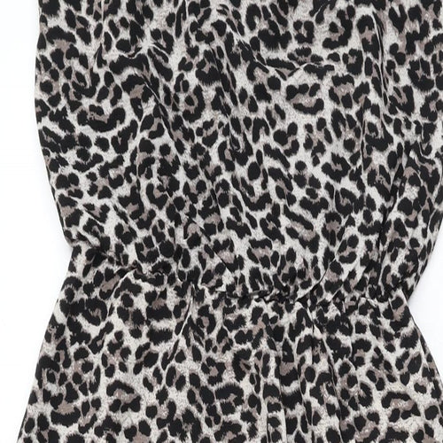 Only Womens Beige Animal Print Polyester Maxi Size 6 Round Neck Pullover