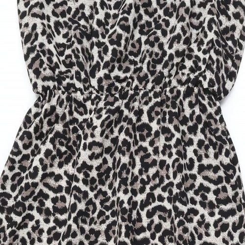 Only Womens Beige Animal Print Polyester Maxi Size 6 Round Neck Pullover