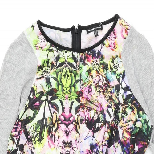 Warehouse Womens Multicoloured Floral Polyester Playsuit One-Piece Size 8 Zip