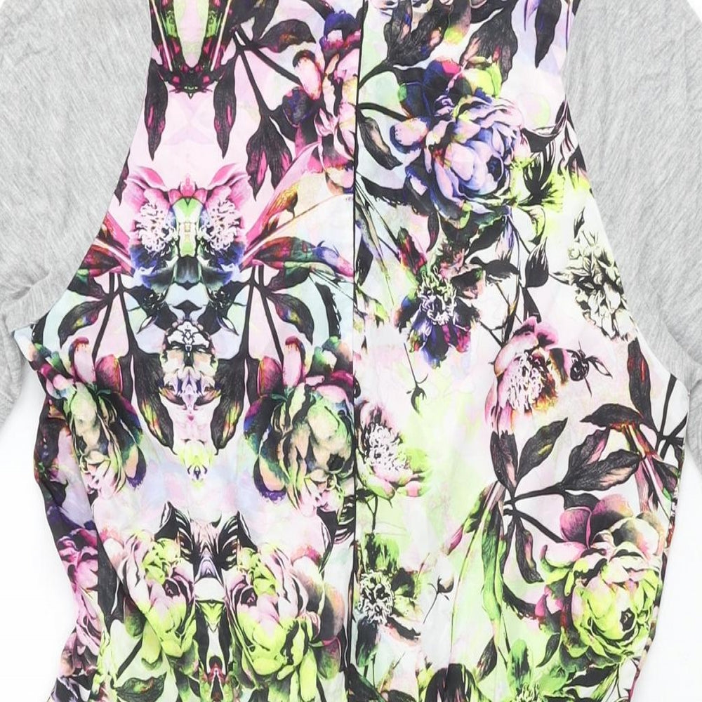 Warehouse Womens Multicoloured Floral Polyester Playsuit One-Piece Size 8 Zip