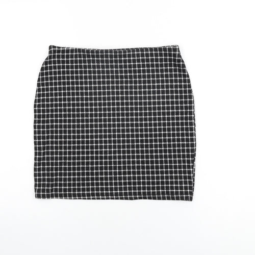 New Look Womens Black Geometric Polyester Mini Skirt Size 10