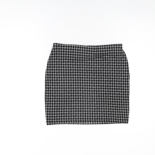New Look Womens Black Geometric Polyester Mini Skirt Size 10