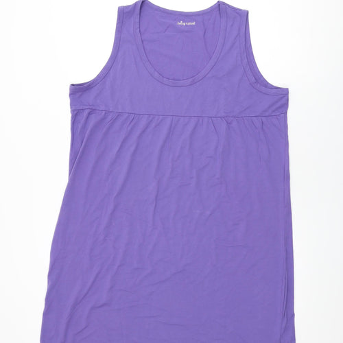 Being Casual Womens Purple Polyester Shift Size 20 Scoop Neck Pullover