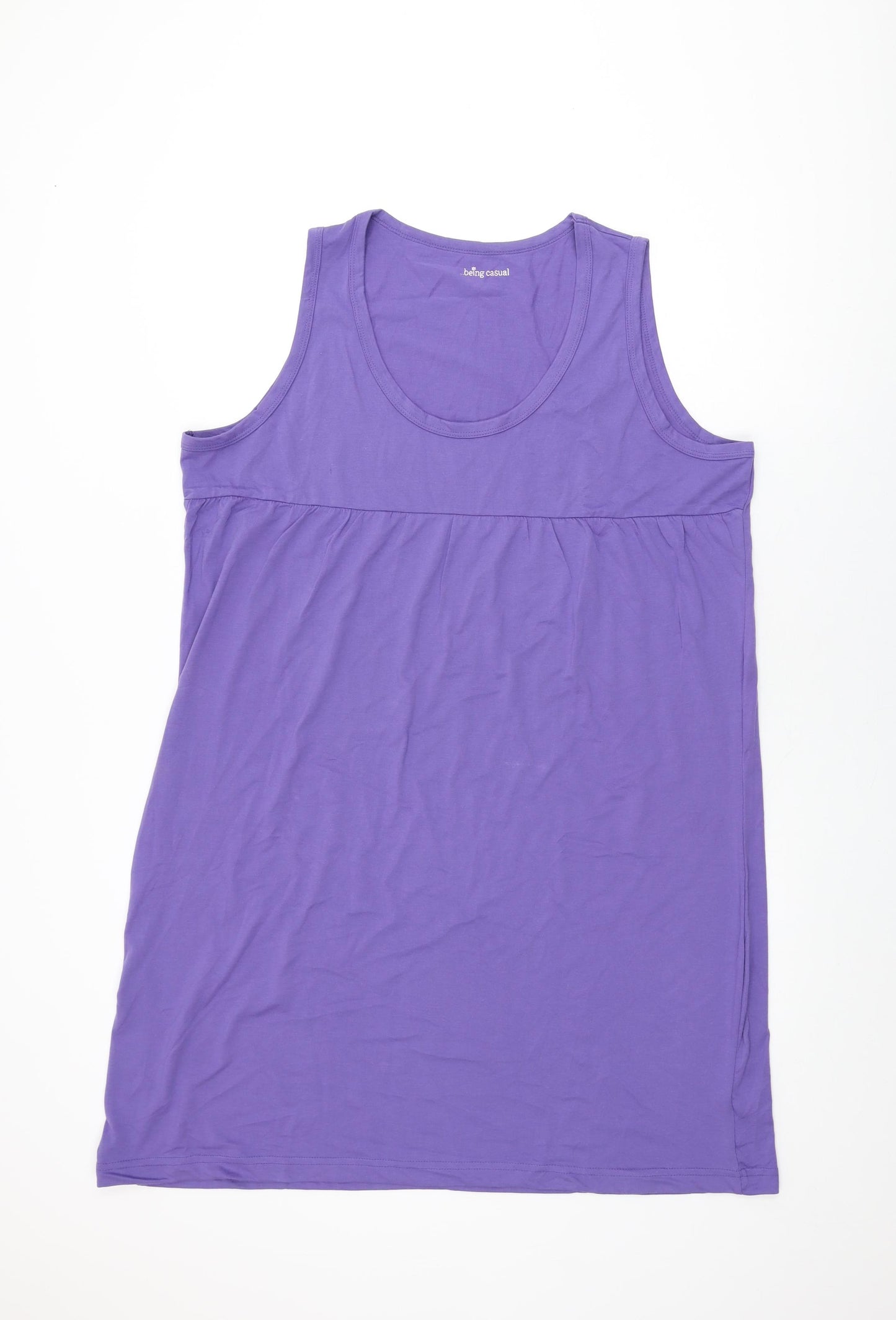 Being Casual Womens Purple Polyester Shift Size 20 Scoop Neck Pullover