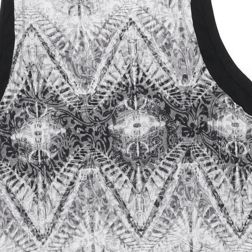 Apricot Womens Black Geometric Polyester Shift Size 14 Round Neck Pullover