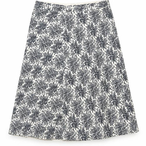 Gap Womens White Floral Cotton Swing Skirt Size 14 Zip