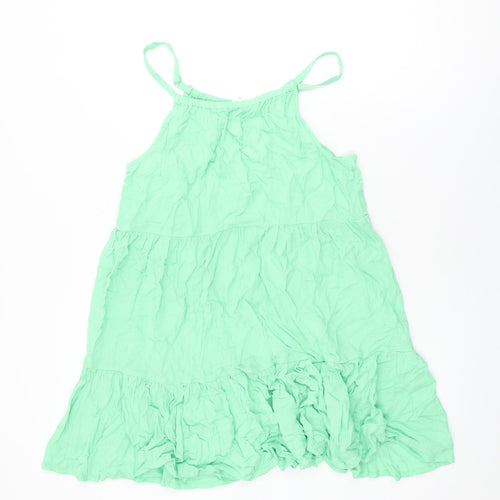 Marks and Spencer Girls Green Viscose Shift Size 15-16 Years Round Neck Pullover
