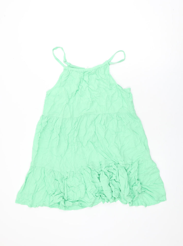 Marks and Spencer Girls Green Viscose Shift Size 15-16 Years Round Neck Pullover