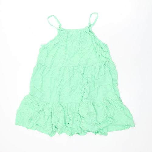 Marks and Spencer Girls Green Viscose Shift Size 15-16 Years Round Neck Pullover