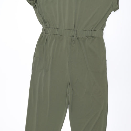 Wallis Womens Green Polyester Jumpsuit One-Piece Size 12 L31 in Zip