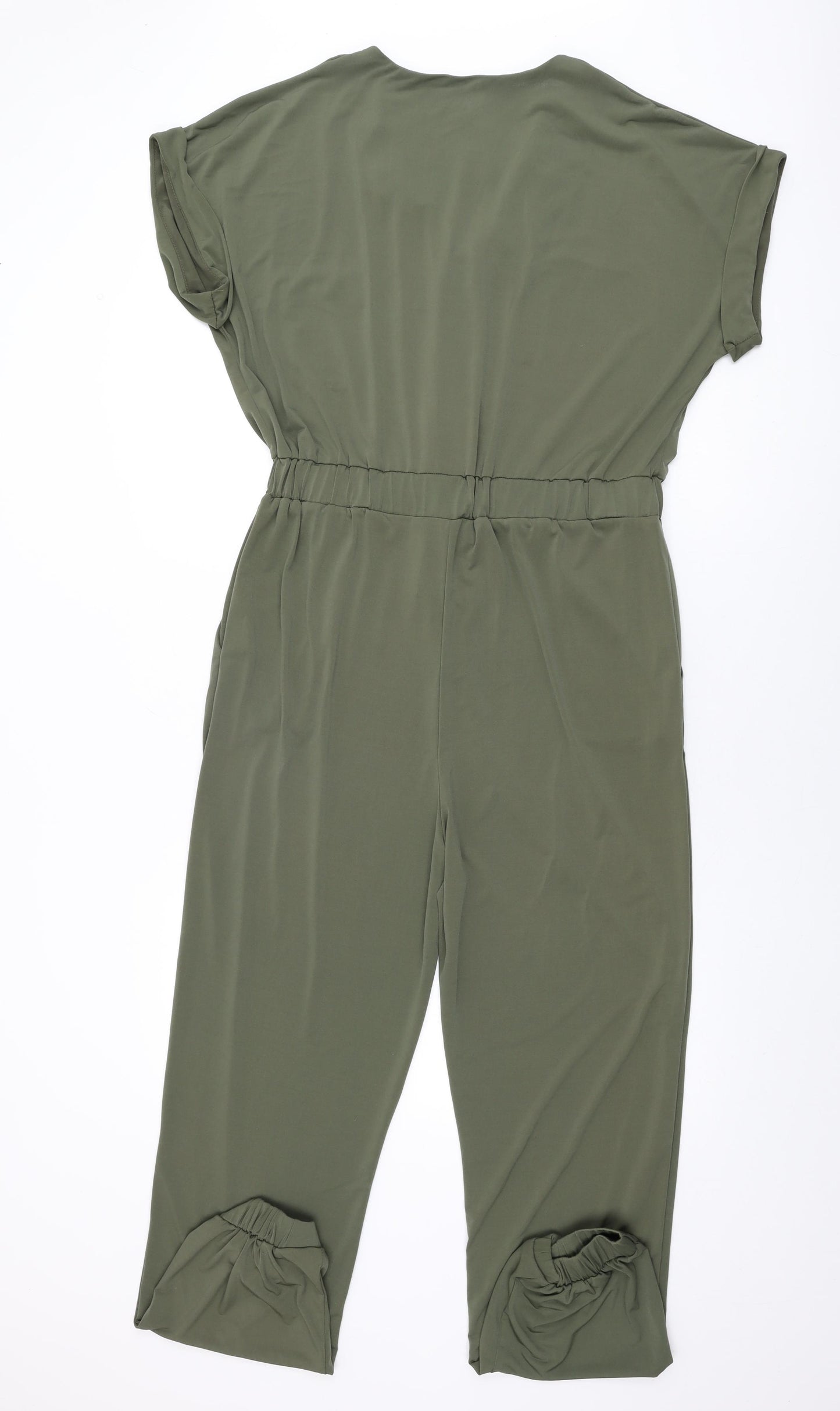 Wallis Womens Green Polyester Jumpsuit One-Piece Size 12 L31 in Zip