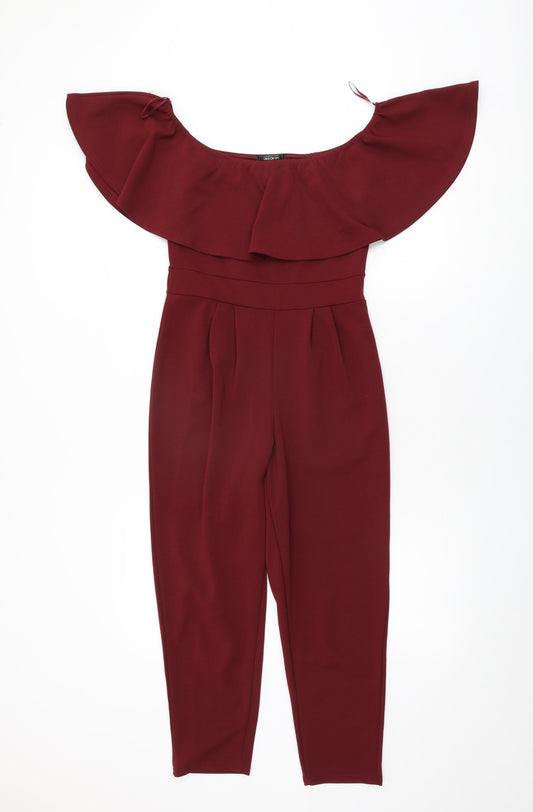 Girls On Film Womens Red Polyester Jumpsuit One-Piece Size 8 L23 in Pullover