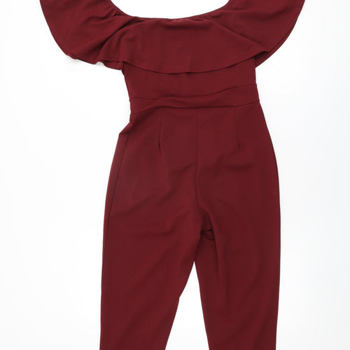 Girls On Film Womens Red Polyester Jumpsuit One-Piece Size 8 L23 in Pullover