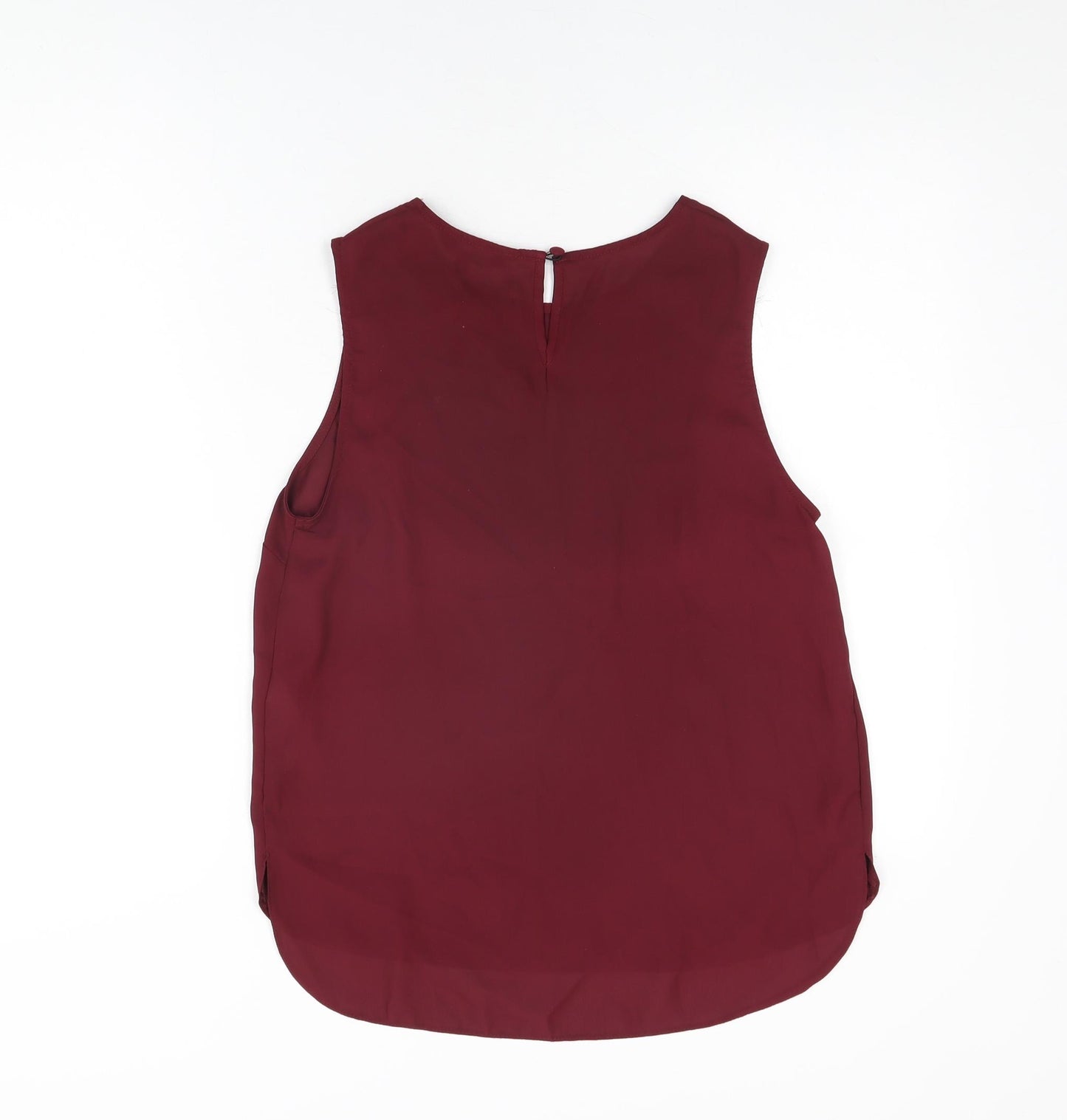 New Look Womens Red Polyester Basic T-Shirt Size 12 Round Neck