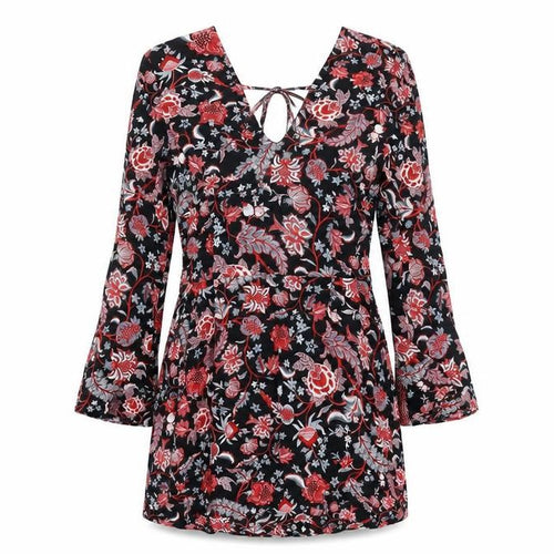 Mango Womens Black Floral Viscose Shift Size S V-Neck Zip