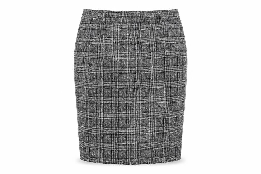 Marks and Spencer Womens Grey Geometric Polyester Straight & Pencil Skirt Size 18 Zip
