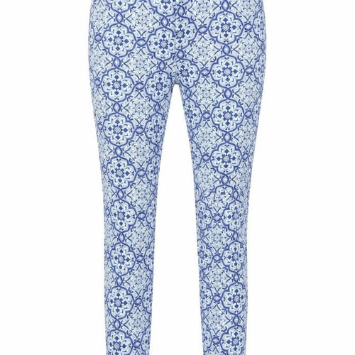 Zara Womens Blue Floral Cotton Skinny Jeans Size 10 L28 in Regular Zip