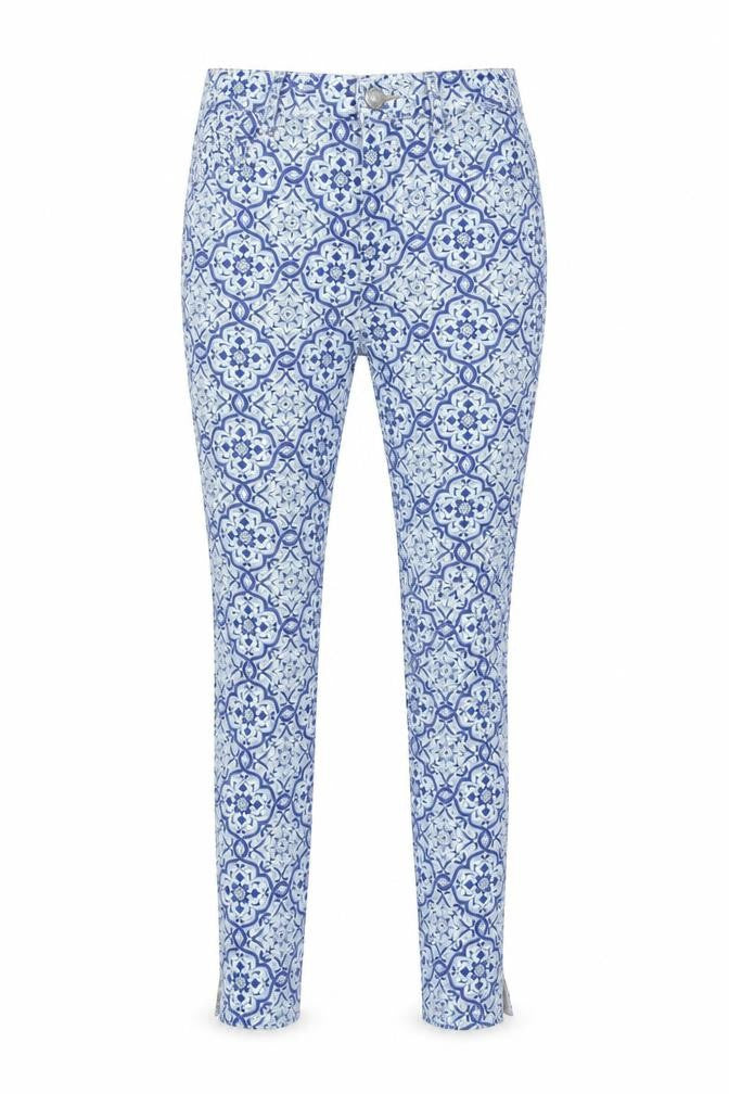Zara Womens Blue Floral Cotton Skinny Jeans Size 10 L28 in Regular Zip